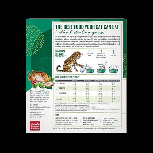The Honest Kitchen Dehydrated Grain Free Chicken Cat Food 2lb - Poudre Pet and Feed Supply
